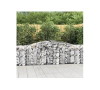 Vidaxl Paniers À Gabions Arqués 3 Pcs 400x50x80/100 Cm Fer Galvanisé