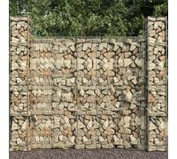 3x Paniers de Gabion Acier Galvanisé Mur Pierres Clôture Jardin Patio vidaXL