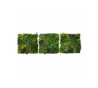 3x Panneau Mural Végétal Artificiel 1 x 1 m Cassia Feuillage Décor Jardin Maison