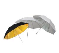 3X Parapluie Studio Photo Video Diffuseur DynaSun UR02W Blanc, UR02GB Or Noire, UR02S Argent 109cm
