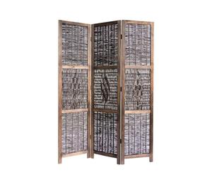 3x paravent bois marron avec saule