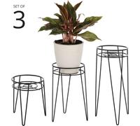 3x Parterre de fleurs style Midcentury Modern , Support de pot - mDesign KIT
