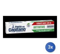 3X Pâte Capitano Dentifrice 100 Ml Antitartre Vert Fabriqué En Italie