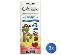 3X Pâte Capitano Dentifrice 75 Ml Junior 3+ Fraise