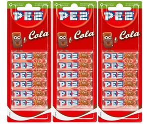 3x PEZ Recharges 6 Pièces Paquet Cola Saveur Sucreries Pour Distributeur (18