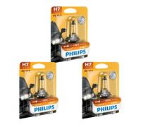 3x Philips Vision H7 Halogène À Pour 30% Plus de Lumière 55W 12V Ampoules Auto