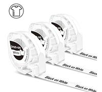 3x Phomemo P12 Étiquette Thermocollante Vetement Compatible avec Dymo Ruban Plastique 12mm x 2m Noir sur Blanc FA231 pour P12&P12-Pro & Compatible avec Dymo LetraTag LT-100H LT-100T XR LT-110T 200B