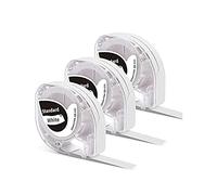 3X Phomemo P12 Ruban Compatible avec Dymo Letratag LT-100H XR LT-100T LT-110T 200B & Phomemo P12PRO/LT12 Ruban Noir sur Blanc 12mm x 4m, Recharge Etiquette Transferts Thermiques