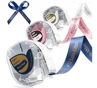 3X Phomemo P12 Satin Rubans Compatible avec Dymo LetraTag LT-100H,LT-100T, 200B & P12/P12Pro/LT12 Etiqueteuse, 2mm x 2m pour Noël, anniversaire, mariage, cadeau et décoration de fête, Couleur
