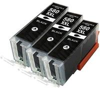 3x PIGMENTÉ NOIR PGI-580PGBK XXL compatibles cartouches d'encre pour CANON Pixma TR7550 TS6150 TS6151 TS6251 TS6350 TS6351 TS705 TS8150 TS8152 TS8250 TS8251 TS8252 TS8352 TS9150 TS9550 TS9551 TS9551C