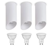 3x Plafonnier LED en aluminium, blanc, IP20, 40W, lumière chaude et agréable [EEK: A]