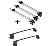 3x porte-vélos Bike Pro + barres de toit K1 MEDIUM compatibles avec VW Caddy (2K) Panel 10-15
