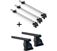 3x porte-vélos Bike Pro + barres de toit Menabo Tema acier compatibles avec Fiat Doblo (break à toit surélevé) à partir de 2010