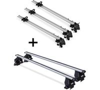 3x porte-vélos Bike Pro + barres de toit Menabo Tema compatibles avec Renault Megane SW (break 5 portes) 1995-2003