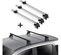 3x porte-vélos Bike Pro + barres de toit VDP EVO acier compatibles avec Renault Kangoo I 3-5 portes 1998-2007