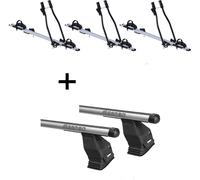3x porte-vélos SAGITTAR + barres de toit Menabo Tema compatibles avec Ford Focus C-Max 2003-2010