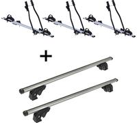 3x porte-vélos SAGITTAR + barres de toit/rails VDP LION2 compatibles avec Land Rover Discovery (5 portes) 96-04