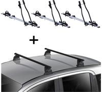 3x porte-vélos SAGITTAR + barres de toit VDP EVO acier compatibles avec Citroen C3 II 5 portes 2009-2016
