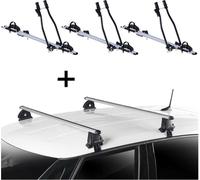 3x porte-vélos SAGITTAR + barres de toit VDP EVO ALU compatibles avec Ford Escort 4 portes 1990-1999