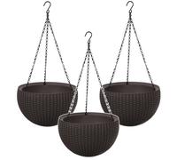 3x Pot Suspendu pour Fleurs Marron Keter