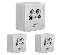 3X PremiumX PX-4 Prise Sat Prise 4 Voies Prise d'antenne Twin Classe A 2X Sat, 1x Radio, 1xTV Digital FULLHD 3D