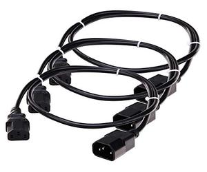 3X Pronomic IECIEC-1 Câble d’Extension 1m (Connecteur C14 vers Prise C13, très Flexible)