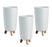 3x Prosperplast pot de fleurs diamètre 195mm hauteur 365mm sur pieds blanc Gracia Tubus Slim