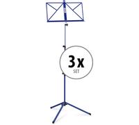 3x Pupitre Musique Bleu Péglable Partition Portable Pliant Lecture Orchestre Set
