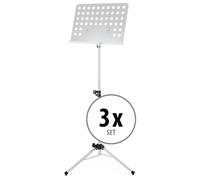 3x Pupitre Support Musique Partition Tripode Feuile Orchestre Ajustable Blanc