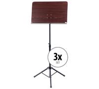 3x Pupitre Support Musique Partition Tripode Optique Bois Ajustable Plegable Set