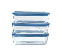 Pyrex Boîtes de conservation Zero Plastic Verre rectangulaires avec couvercle Lot de 3 - 0,8 L