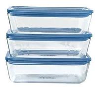 Pyrex Boîtes de conservation Zero Plastic Verre borosilicate rectangulaires 3 x 1,5 L