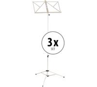 3x Réglable Métal Nickel Pupitre Support Musique Trepied Pliable Ajustable Set
