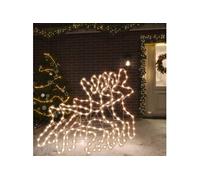 3x Rennes de Noël avec LED Décoration de Noël Ornement de Vacances Décoration de Fête Ornement de Jardin Extérieur Blanc Chaud 57x55x4,5 cm
