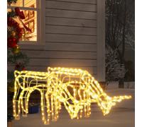 3x Rennes de Noël Blanc Chaud 73x31x45 cm Décoration Ornement Jardin vidaXL