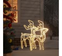3x Rennes de Noël Blanc Chaud 76x42x87 cm Décoration Ornement Jardin vidaXL