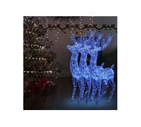 2x Décorations de Noël de Renne Acrylique 120 cm Blanc Froid Ornement vidaXL