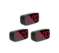3X RéVeil NuméRique Intelligent de Chevet, Horloge de Bureau USB de à LED Rouge avec RéPéTition de TempéRature de Date 12 / 24H pour Chambre à