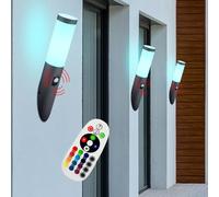 3x RGB LED Mur Lampes Télécommande Extérieur Cour Lumières Dimmable Détecteur