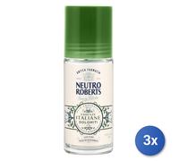 3X Roberts Déodorant Roll-On 50 Ml. Essences Italiennes Dolomiti