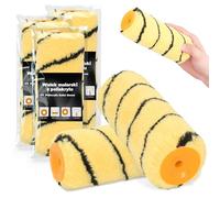 3x Rouleau de Peinture 18 cm Rechange Rouleau Surfaces Façades Plafonds Murs Anti-Goutte Anti-éclaboussures Matériel de Peintre Rénovation Robuste Intérieur et Extérieur