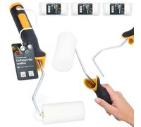 3x Rouleau Mousse 10 cm Remplacement Idéal Peinture Vernis Teinture Kit Support Outil Polyvalent Projets Rénovation Maison Professionnels Haute Densité