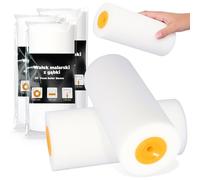 3x Rouleau Mousse 18 cm Peinture Vernis Laque Surfaces Lisses Murs Meubles Bonne Couverture Séchage Rapide Application Facile Idéal Bricolage Travaux Rénovation