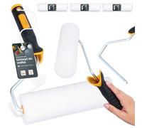 3x Rouleau Mousse 18 cm Remplacement Idéal Peinture Vernis Teinture Kit Support Outil Polyvalent Projets Rénovation Maison Professionnels Haute Densité