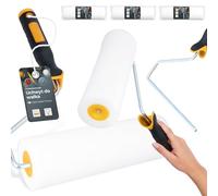 3x Rouleau Mousse 25 cm Remplacement Idéal Peinture Vernis Teinture Kit Support Outil Polyvalent Projets Rénovation Maison Professionnels Haute Densité