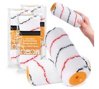 3x Rouleau Peinture 18 cm Manchon Microfibre Rouleaux Remplacement Peintures Laques Mur Plafond Façade Décoration Accessoires Peinture Professionnels
