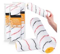 3x Rouleau Peinture 25 cm Manchon Microfibre Rouleaux Remplacement Peintures Laques Mur Plafond Façade Décoration Accessoires Peinture Professionnels