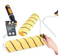 3x Rouleau Peinture 25 cm Recharge Laque Façade Mur Support Outils Peintre Travaux Rénovation Haute Absorption Finition Lisse Application Facile