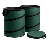 3x Sac à feuilles rond 100 l vert pop-up pliable 600D-Oxford-polyester collecte des déchets sac à gazon robuste déchets de jardin