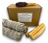 3X Sauge Blanche | 3X Bois de Palo Santo | kit d'encens | 100% Naturel | rituels spirituels et aromathérapie